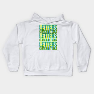 Letters Typography Stack (Blue Yellow Green) Kids Hoodie